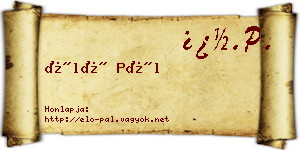 Élő Pál névjegykártya